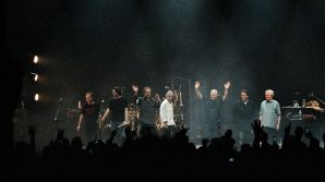 GUY PRATT, STEVE DI STANISLAO, PHIL MANZANERA, RICK WRIGHT, DAVID GILMOUR, JON CARIN AND DICK PARRY  <span>Photo by Polly Samson</span>