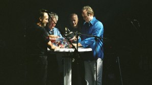 GUY PRATT, DICK PARRY, DAVID GILMOUR AND PHIL MANZANERA  <span>Photo by Polly Samson</span>